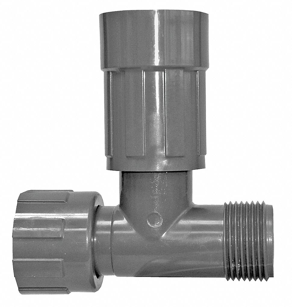 LASCO PVC Manifold Tee, FNPT x FNPT x MNPT, 1 in Pipe Size Pipe