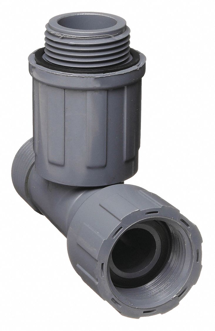 Tee Pipe Fitting: Tee, PVC, 1 in x 1 in x 1 in Size, Threaded x Threaded x Threaded, White, NPT, Tee