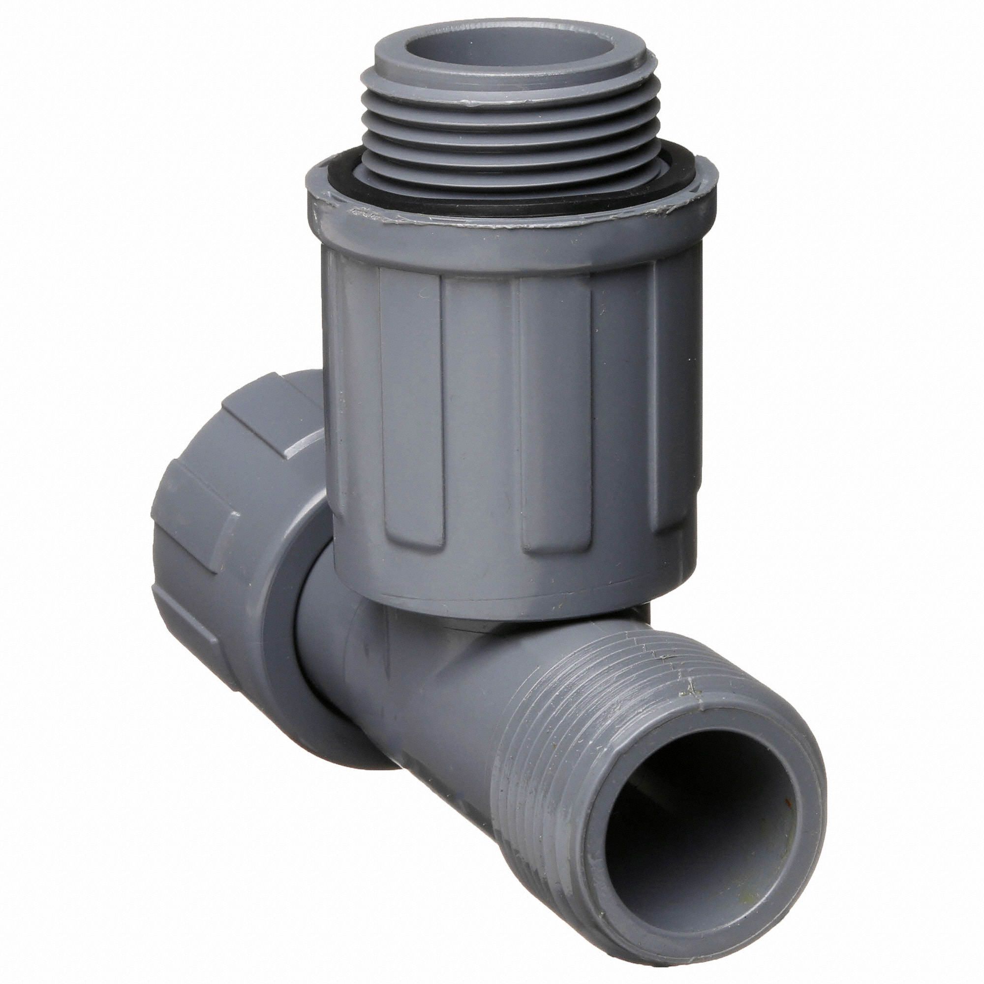 GRAINGER APPROVED PVC Manifold Tee, MNPT, 1 in Pipe Size Pipe Fitting