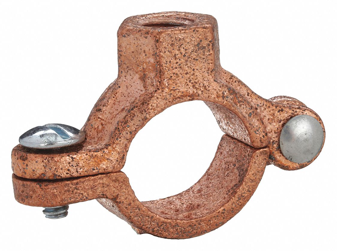 SPLIT-RING HANGER: SWIVEL LOOP, COPPER-PLATED IRON, FOR ¾ IN PIPE, FOR 1 1/16 IN MAX OUTSIDE DIA