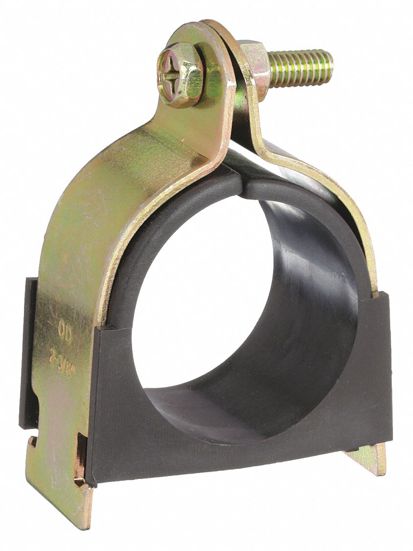 CUSHION CLAMP: GALVANIZED STEEL, FOR ½ IN PIPE, FOR ½ IN MAX. OUTSIDE DIAMETER