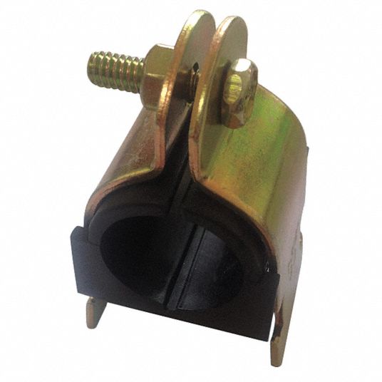 GRAINGER APPROVED Strut Mounted Cushioned Clamp, Electro Galvanized Gold 22FP7522FP75 Grainger
