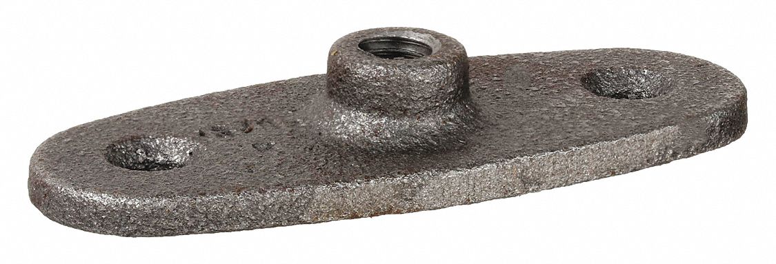 Rod Hanger Plate: Iron, For 3/8 in Threaded Rod, 180 lb Load Capacity, 3.31 in Overall Lg