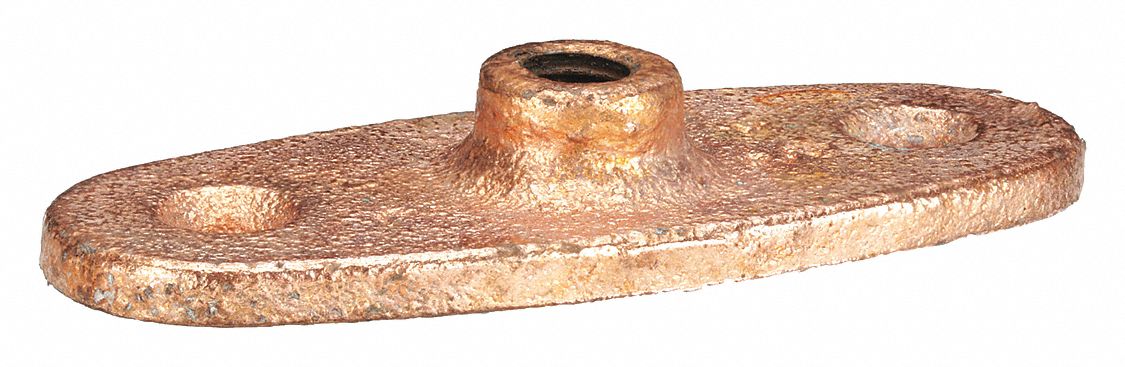 ROD HANGER PLATE: COPPER-PLATED IRON, FOR ⅜ IN THREADED ROD, 180 LB LOAD CAPACITY