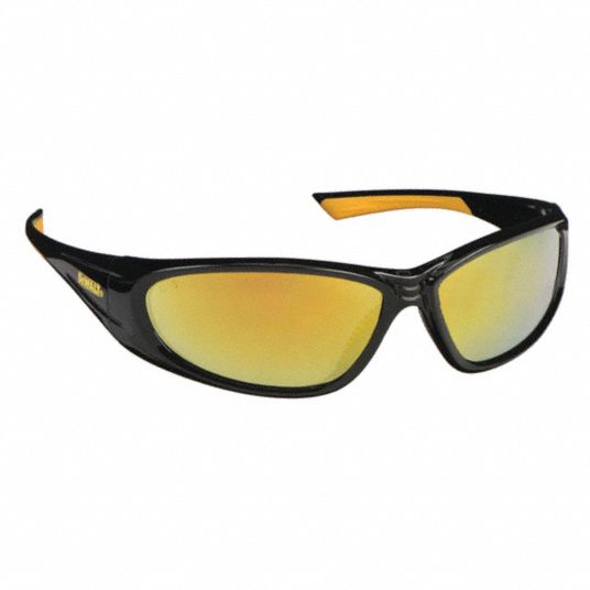 DEWALT Safety Glasses Wraparound Frame Full Frame Black Yellow Black M Eyewear Size Unisex