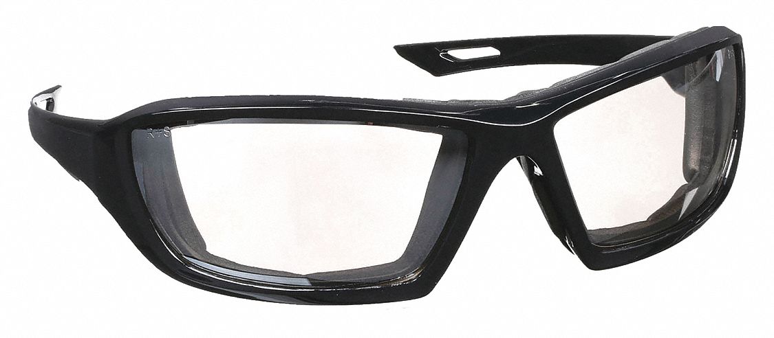 Safety Glasses: Light Gray Lens Color, Full-Frame, Black Frame Color, Extremis(R) Series