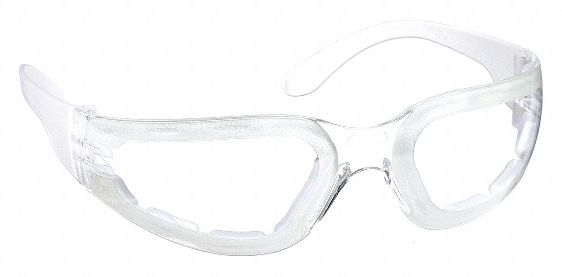 Safety Glasses: Clear Lens Color, Full-Frame, Anti-Fog, Clear Frame Color, Mirage(TM) Series