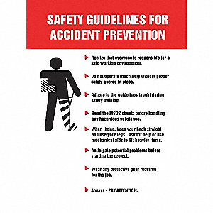 POSTER,SAFETY GUIDELINES,18 X 24