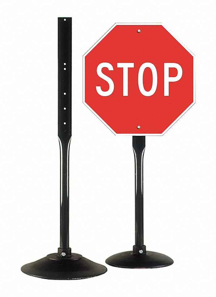 SIGN POST,4 FT. L,IRON/STEEL,BLACK