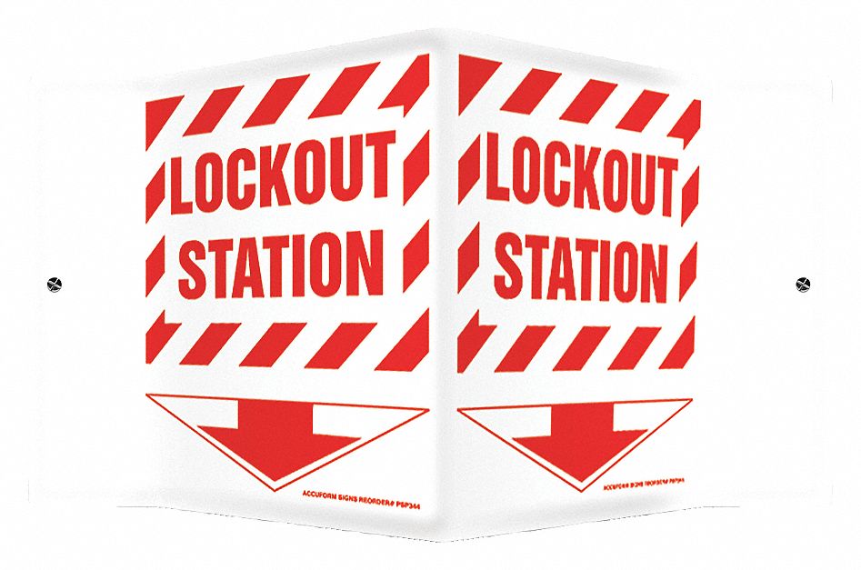 SIGN,LOCKOUT STATION,6X8-1/2