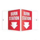SIGN,BURN STATION,6X8-1/2