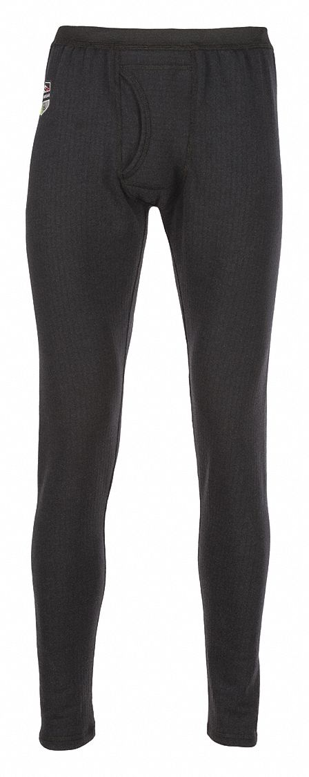 DRAGONWEAR BOTTOMS, BLACK, S, DRAGONWEAR INHERENT TRI-BLEND FR WITH  SPANDEX, 11.7 OZ/SQ YD - Arc Flash & Flame-Resistant Long Underwear -  TRNDFB100DH