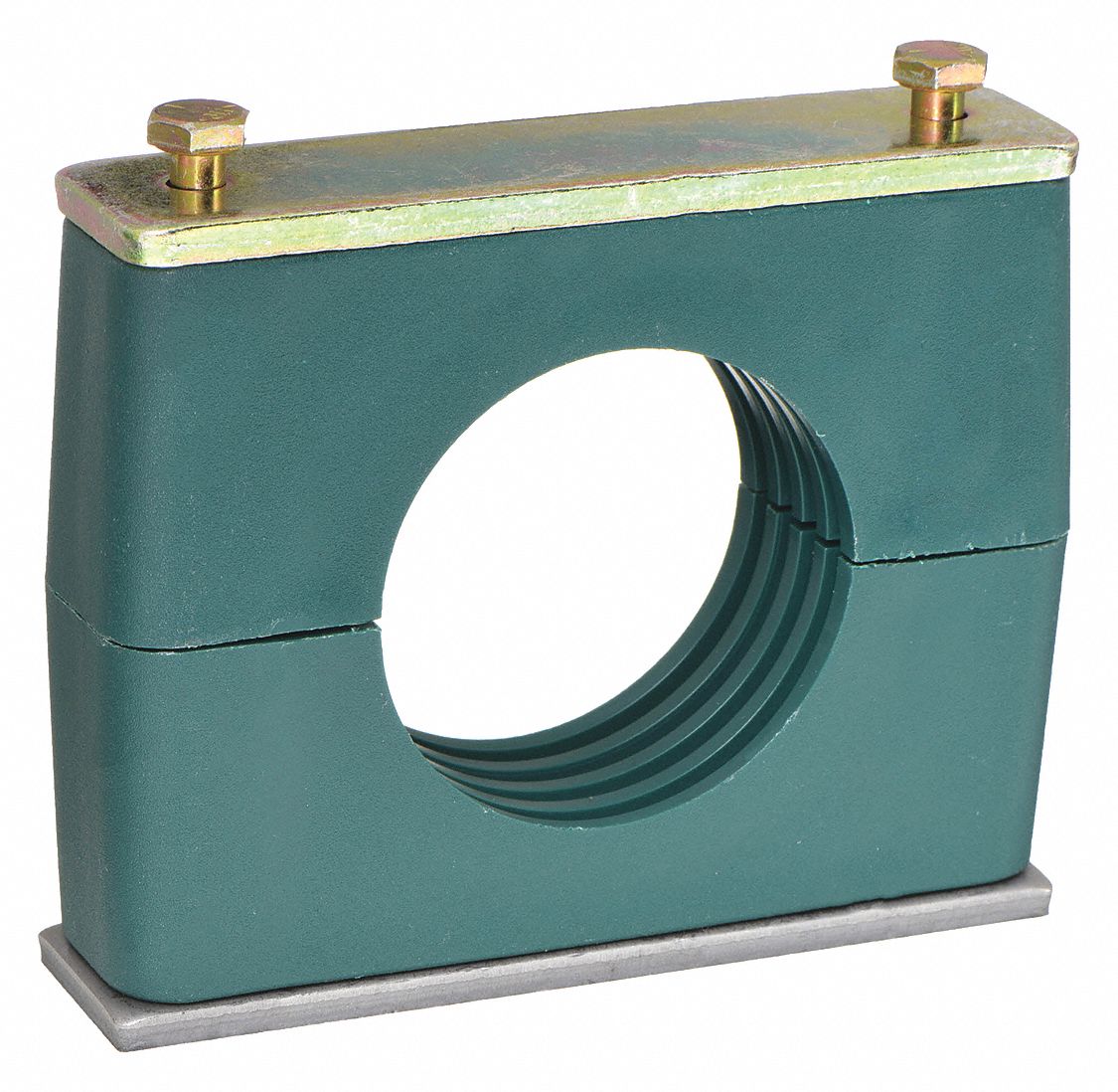 VIBRATION-DAMPENING BETA CLAMP: RIBBED BORE, STEEL CLAMP, PP CUSHION, FOR 1 LINE