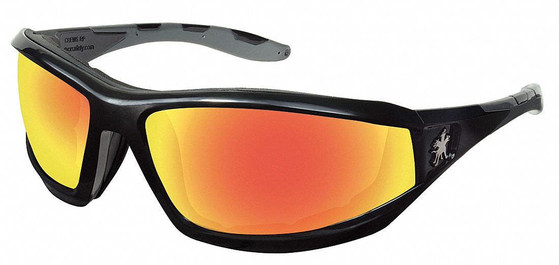 MCR SAFETY Reaper™ ScratchResistant Safety Glasses , Red/Fire Mirror
