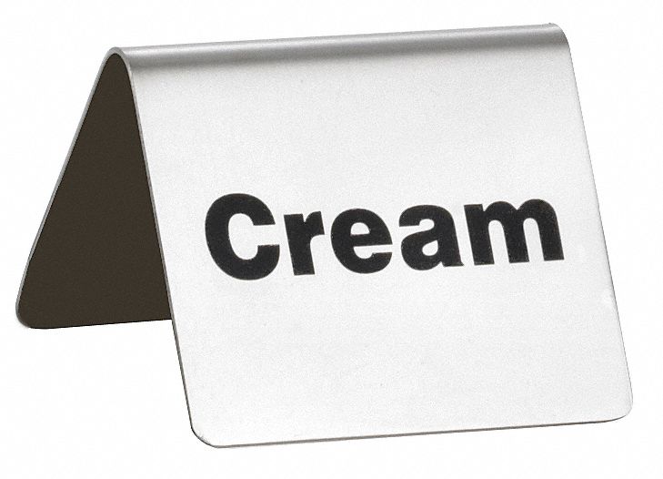 Cream Sign 2 in H Silver
