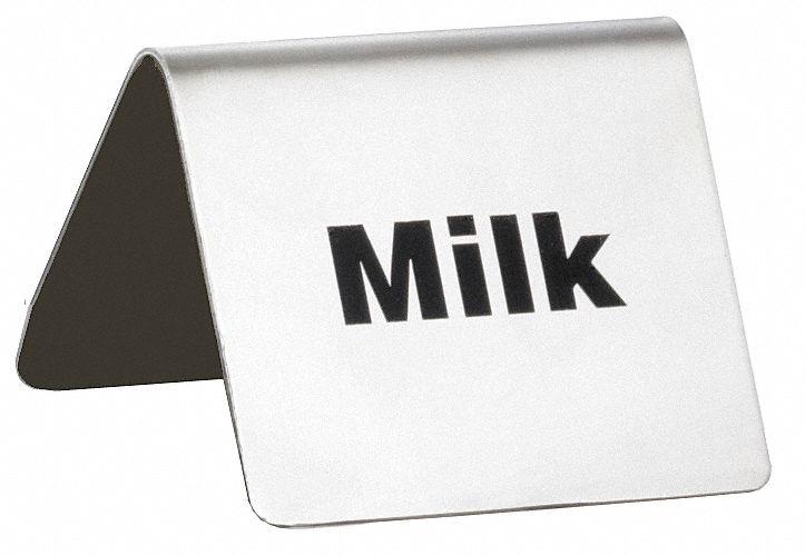 Milk Sign 2 in H Silver