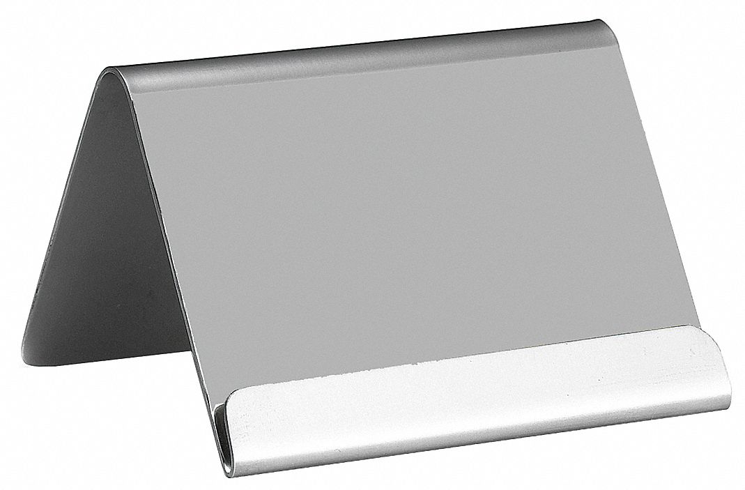 CARD HOLDER WITH LIP,SS,SILVER