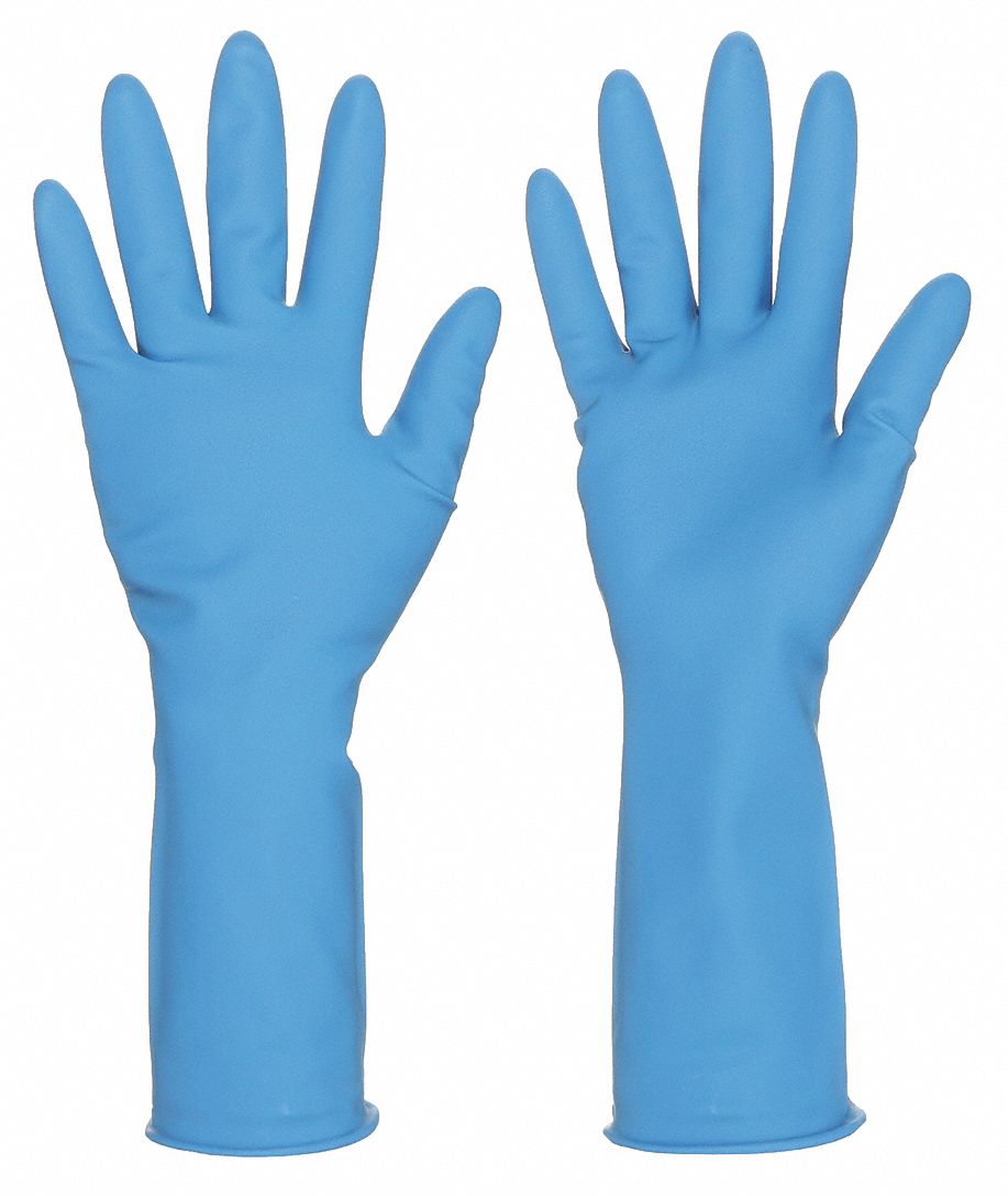 Disposable Gloves, Latex, S, Blue, PK50