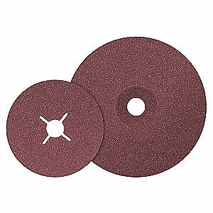 RESIN FIBRE SANDING DISC, 40 GRIT, NON-VAC MOUNTING HOLE, BROWN, 7 X 7/8 IN