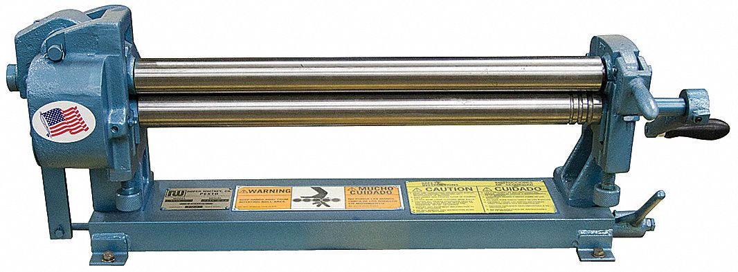 Slip Roll: Manual, 22 ga Capacity (Steel), 12 in Max. Bend Lg, 1/2 in Min. Bend Radius