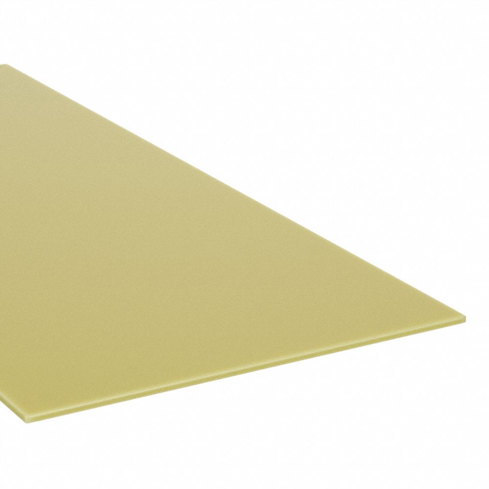 HDPE Sheet: 0.5 in Thick, 12 in x 24 in, Opaque, Yellow, 4, 000 psi Tensile Strength, 1.94 ft-lb/in
