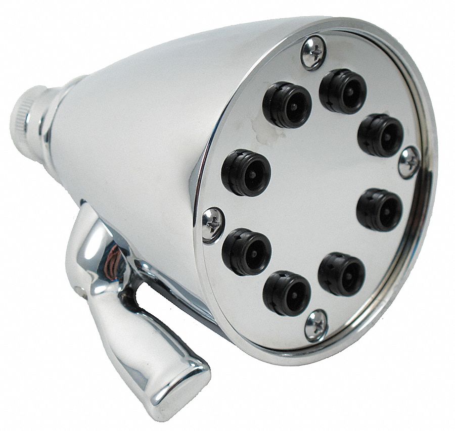 TRIDENT Fixed Showerhead: Polished Chrome Finish, 3 1/2 in Fixed Showerhead Wd (MPN 22JN58)