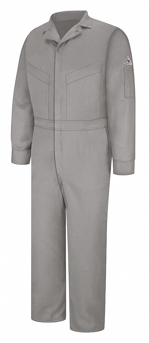 Coverall: 9.1 cal/sq cm ATPV, Men's, 3XL, Regular, 54 in Max. Chest Size, Gray, Zipper