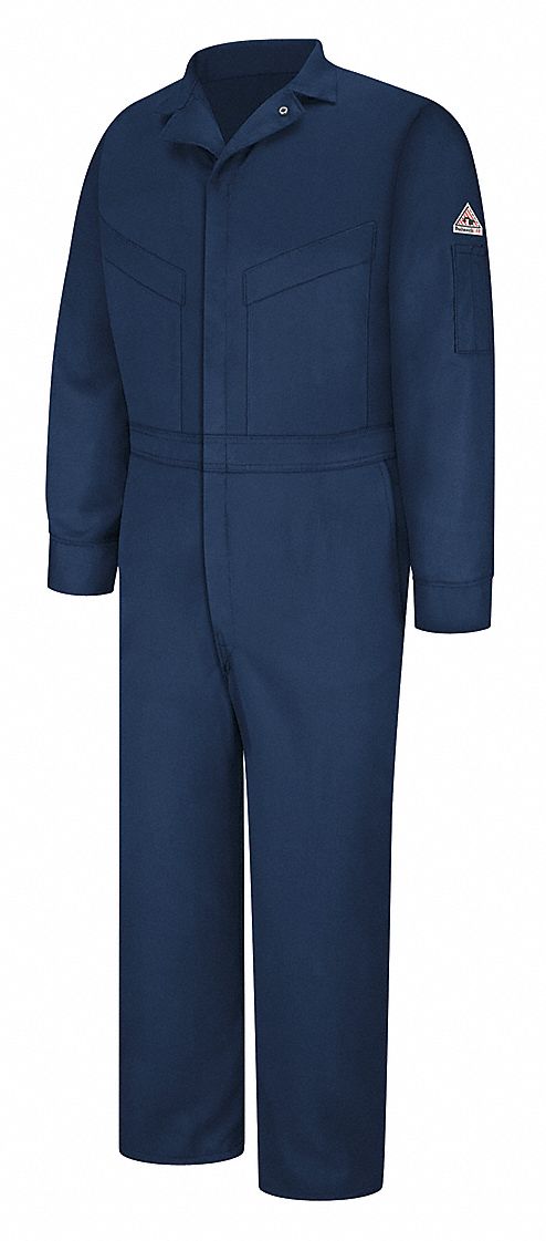MEN'S COVERALLS, 9.1 CAL/SQ CM ATPV, 3XL, 54 IN CHEST, BLUE, ZIPPER