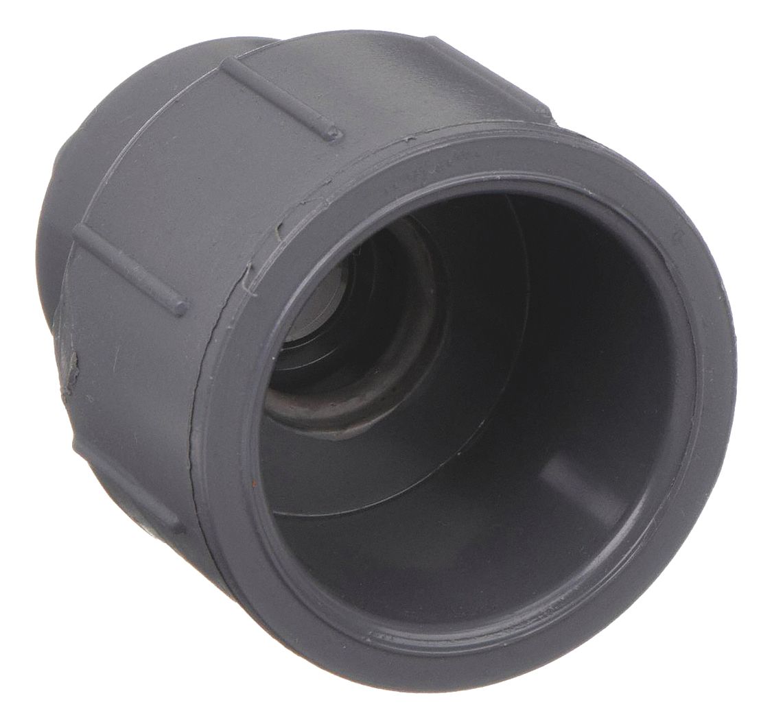 Pipe Coupling: Schedule 80, PVC, 1 1/2 in x 1/2 in Size, Socket x Socket, Female x Female, Gray