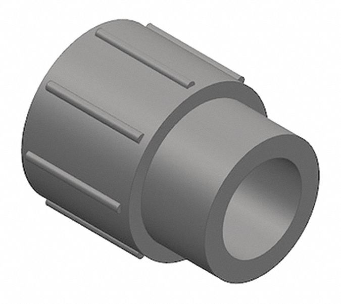 Pipe Coupling: Schedule 80, PVC, 6 in x 4 in Size, Socket x Socket, Female x Female, Gray, 140°F