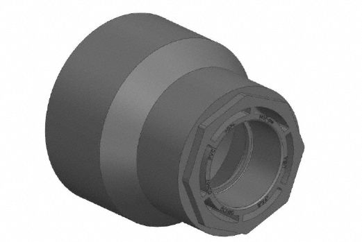 Pipe Coupling: Schedule 80, PVC, 8 in x 4 in Size, Socket x Socket, Female x Female, Gray, 140°F