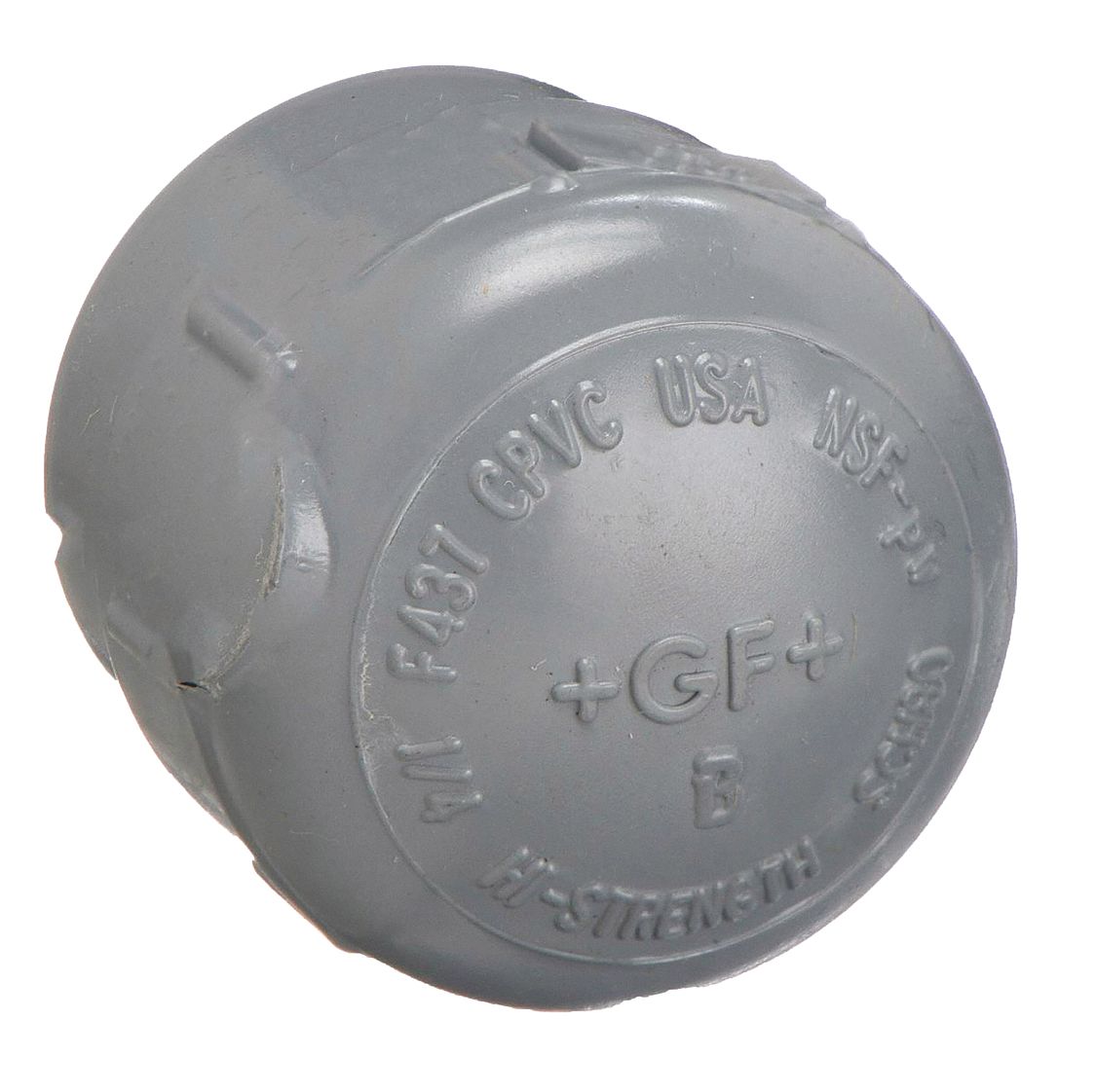 CAP: ¼ IN FITTING PIPE SIZE, SCHEDULE 80, FEMALE NPT, GREY, 15/16 IN OVERALL LG
