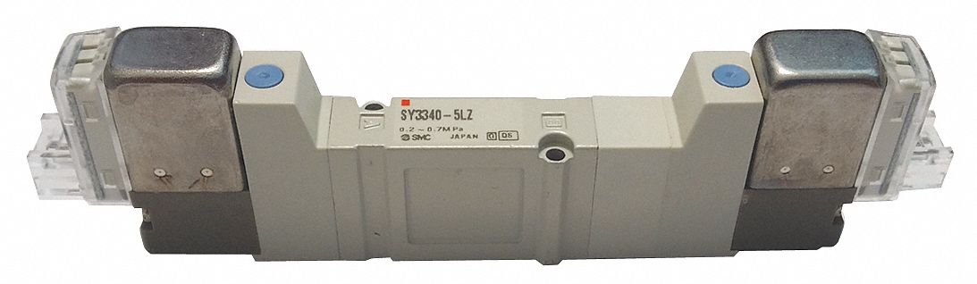 SMC Solenoid Air Control Valve: 24V DC, Solenoid / Spring, 0.29 cfm Max.  CFM - Valves, 30 to 100 psi