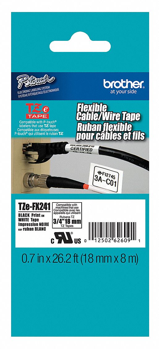 Flag Label: Polyester, Black on White, For 16 AWG to 8 AWG Wire Gauge