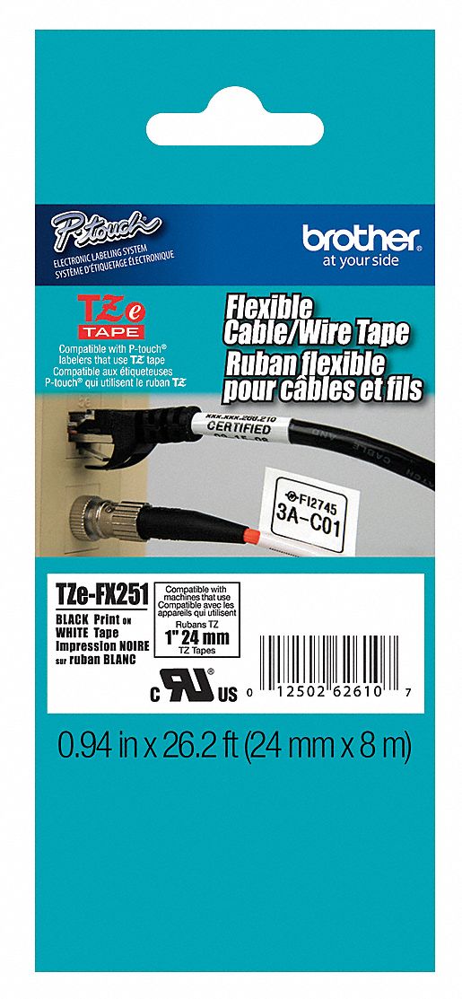 Flag Label: Polyester, Black on White, For 16 AWG to 8 AWG Wire Gauge