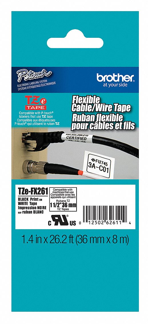 Flag Label: Polyester, Black on White, For 12 AWG to 4 AWG Wire Gauge