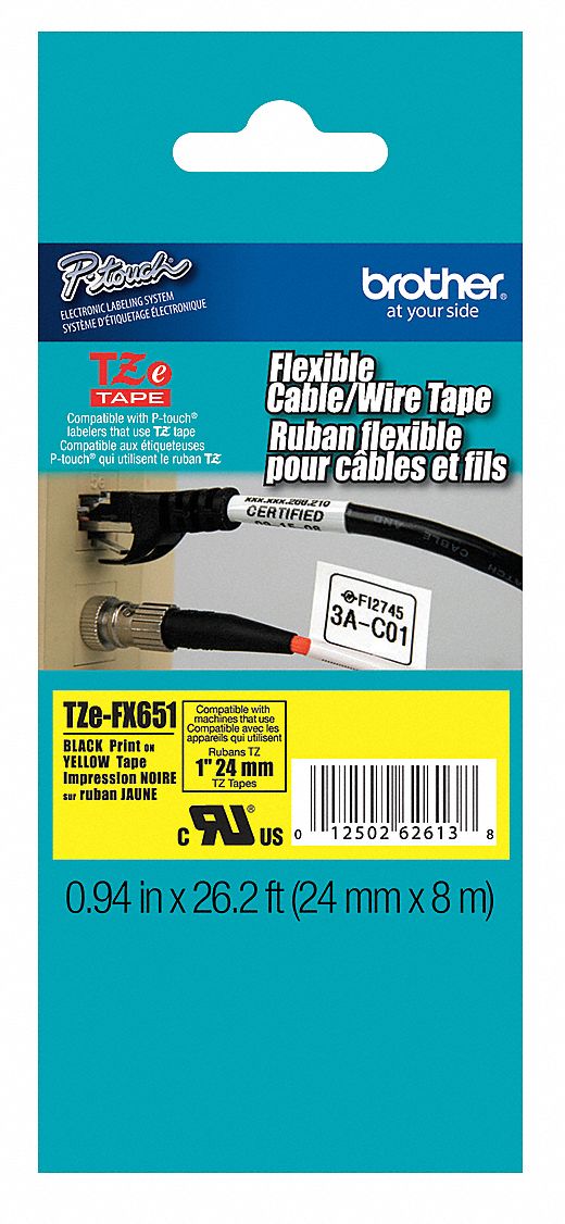 Flag Label: Polyester, Black on White, For 12 AWG to 4 AWG Wire Gauge