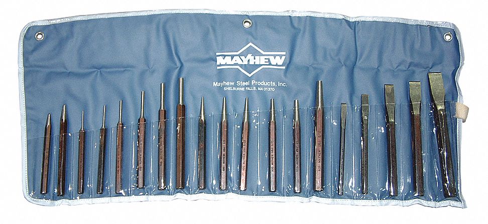 PUNCH AND CHISEL SET,19 PIECES