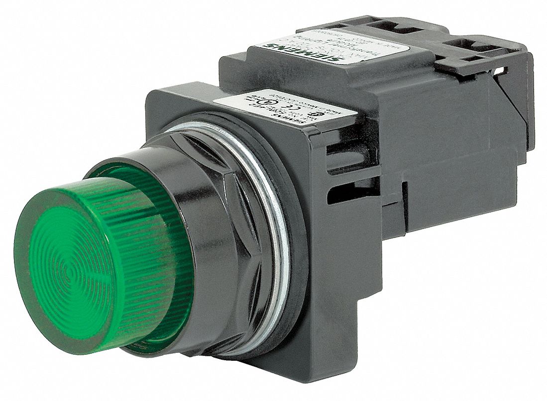 Pilot Light,  Green,  30mm,  Incandescent