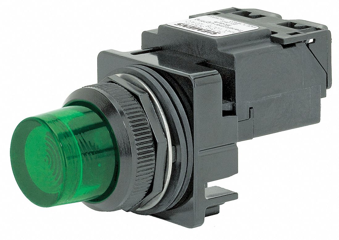 Pilot Light,  Green,  30mm,  Incandescent