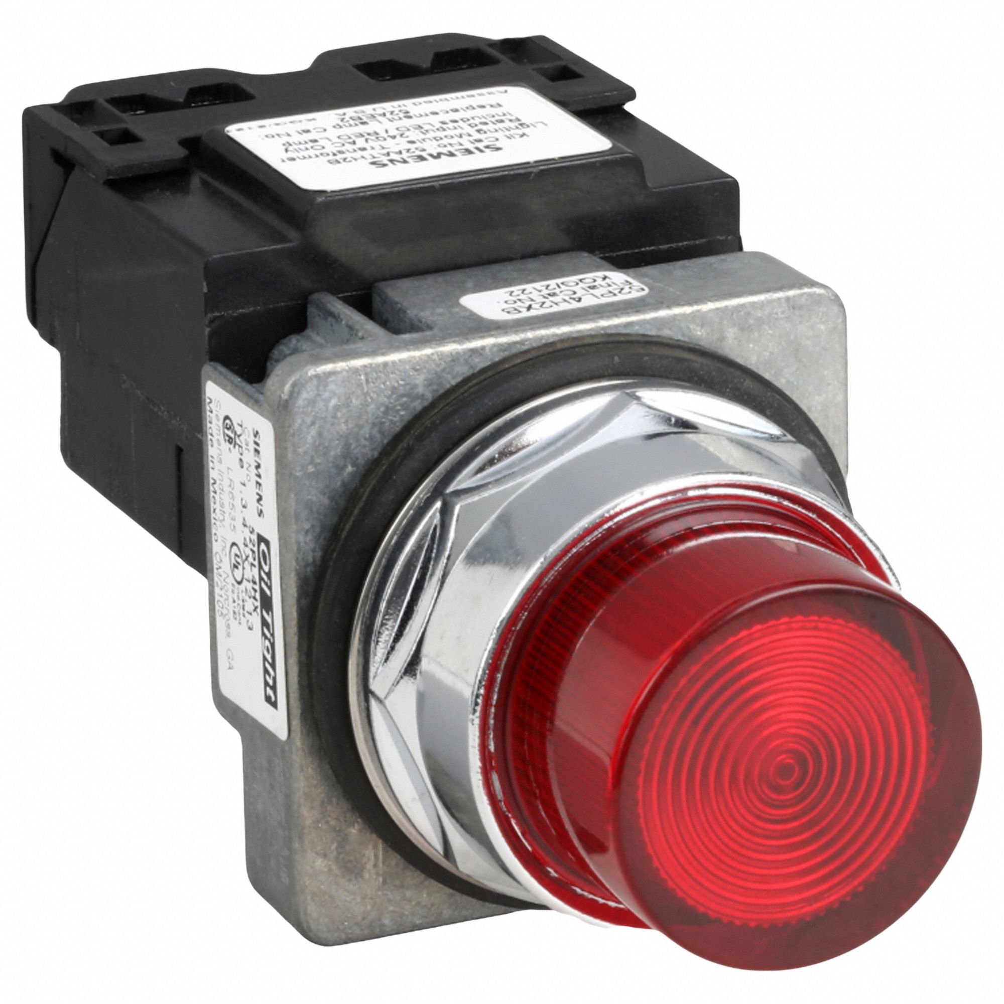 Pilot Light: 30 mm Panel Mounting Size, Red, LED, 240 V AC Max Volt Rating (Supply)