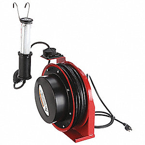REELCRAFT CORD REEL , 16 AWG, 3 CONDUCTORS, 50 FT, 13 AMP, LED LIGHT, WITH  CORD - Lighted Cord Reels - RLCL4050-163-10