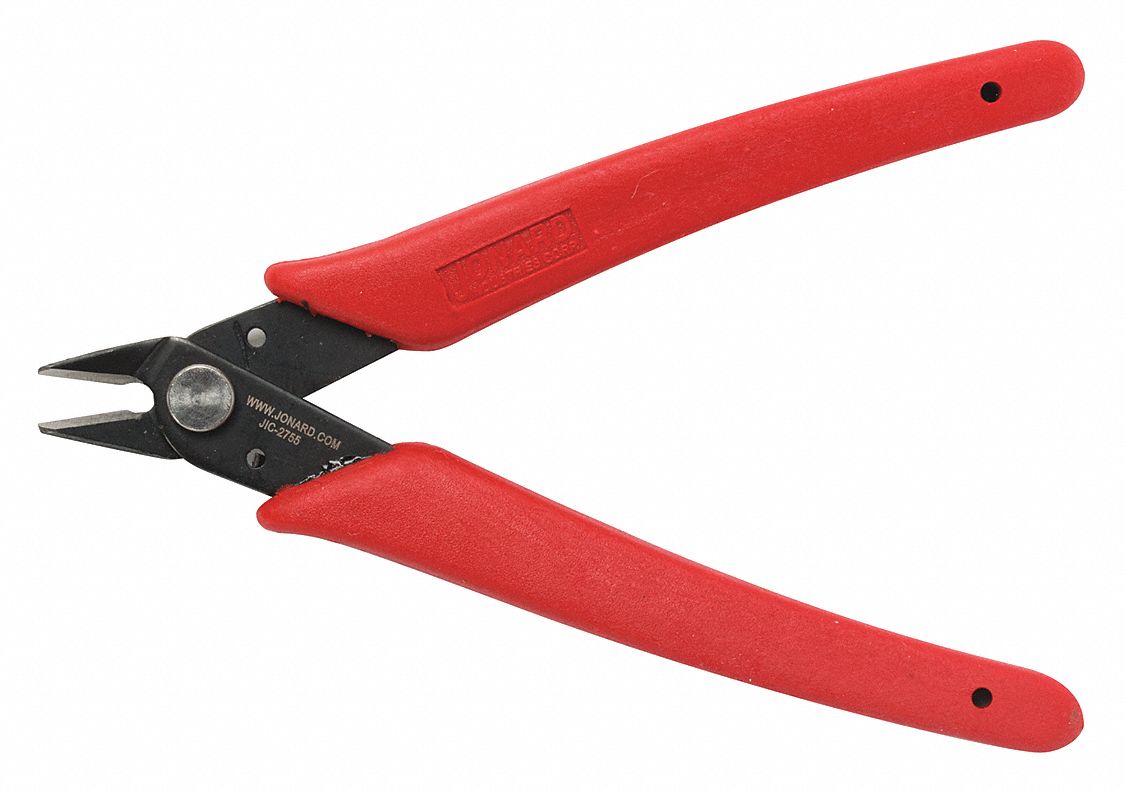 DIAGONAL CUTTING PLIER, FLUSH, STRAIGHT, OVAL, ½ IN JAW L, ½ IN JAW W, 5 IN OVERALL L