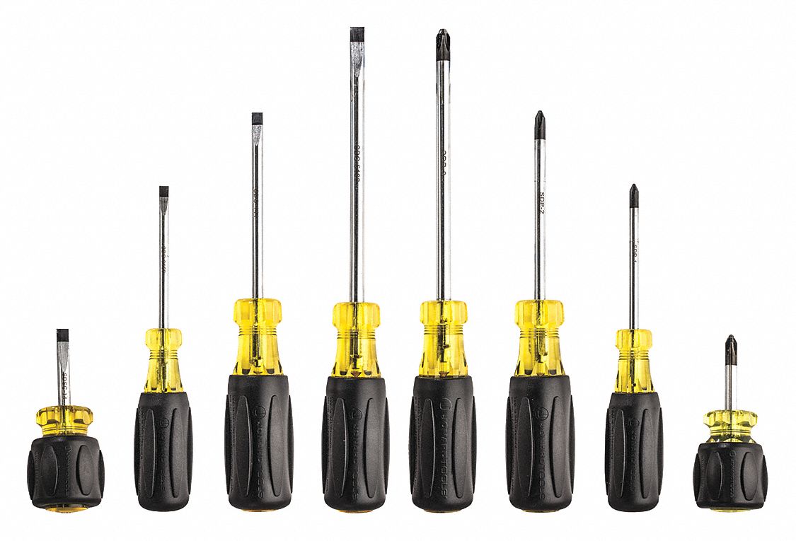 Screwdriver Set, Slotted/Phillips, 8 pcs.