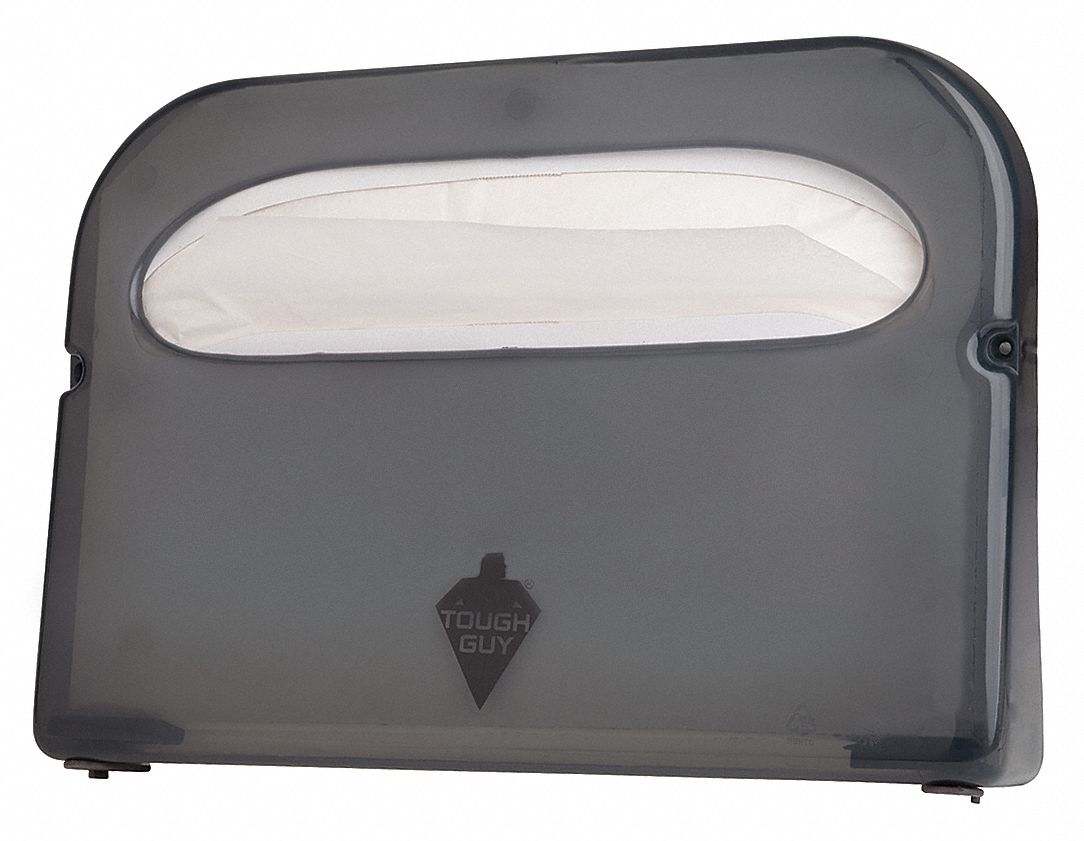 TOILET SEAT COVER DISPENSER, ½ FOLD, 500 SEAT COVERS, SMOKE, PLASTIC