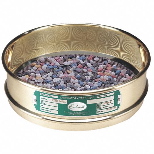 ENDECOTTS Test Sieve Stainless Steel, Brass, 5/16 in Mesh Size, 8 mm