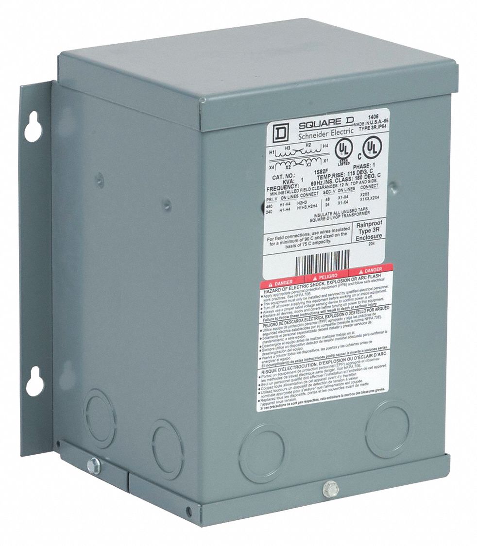 Buck Boost Transformer: 1 kVA Power Rating, 240 x 480V AC, 24/48V AC, Single Phase, 3R