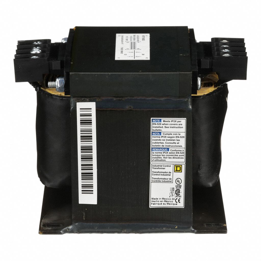 Control Transformer: 208V AC, 120V AC, Foot, 1 kVA, Single Phase