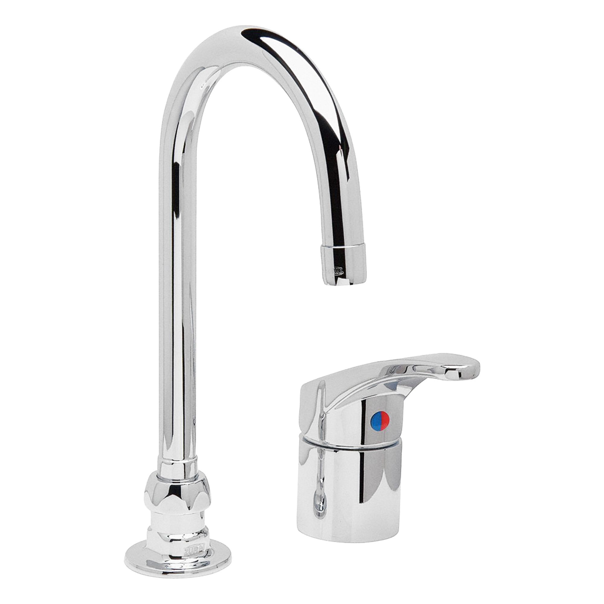Gooseneck Bathroom Faucet: AquaSpec®, Brass, Chrome Finish, 0.5 gpm Flow Rate, Off-Centered