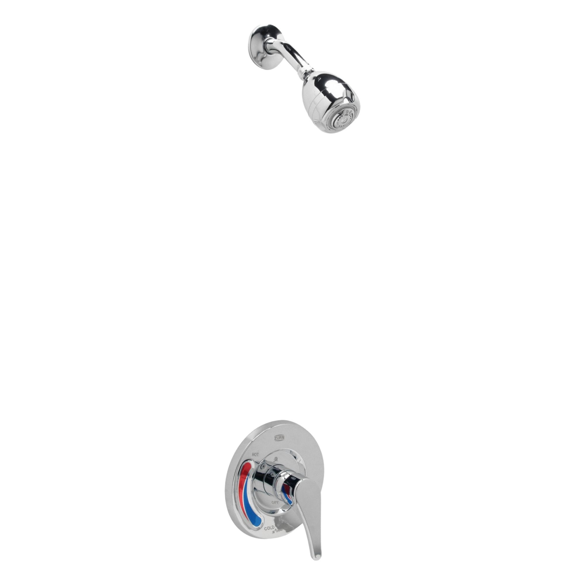 Shower Faucet: Temp Gard III Z7301, 2.5 gpm Fixed Showerhead Flow Rate, Polished Chrome Finish